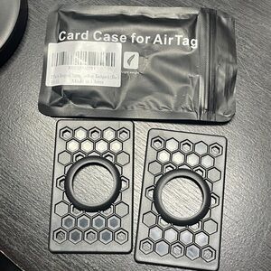 Card Case for AirTag - Black Hex Grid (2 Pack)